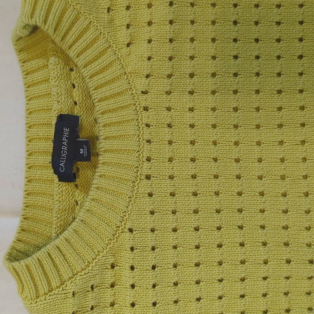 Lime Green Short Sleeve Sweater - Picture 2 of 4